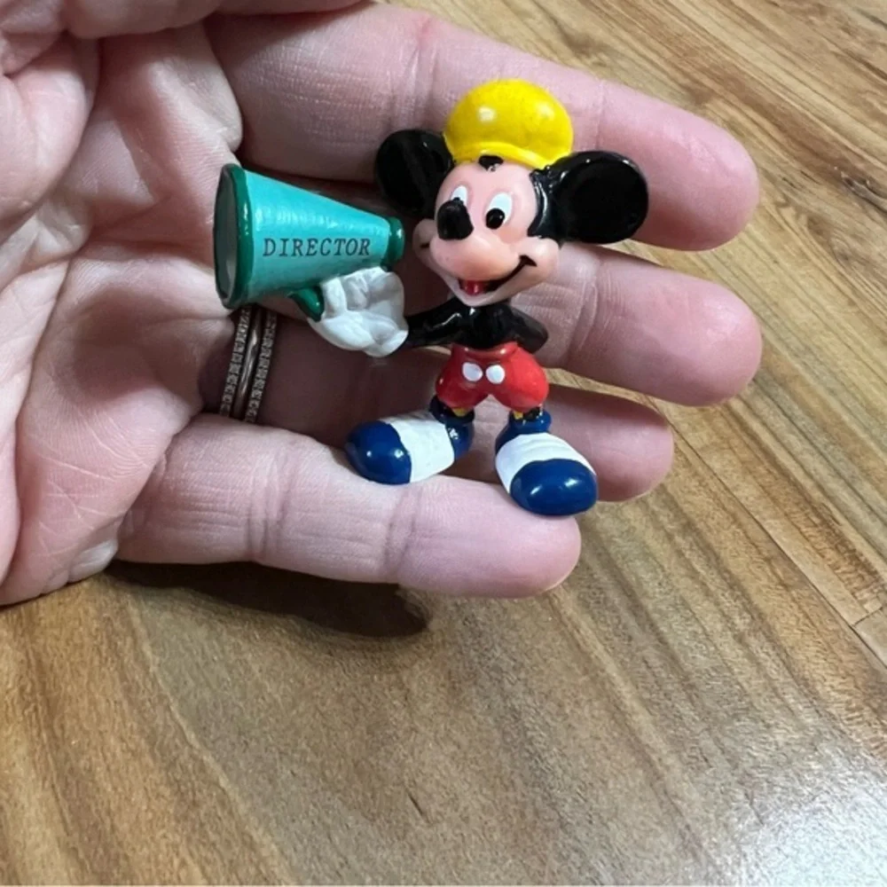 Vintage Mickey Mouse‎ Director Megaphone PVC Mini Figure Disney Cake Topper 2”